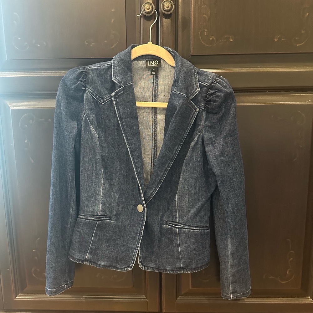 INC International Concepts Women's Dark Blue Blazer